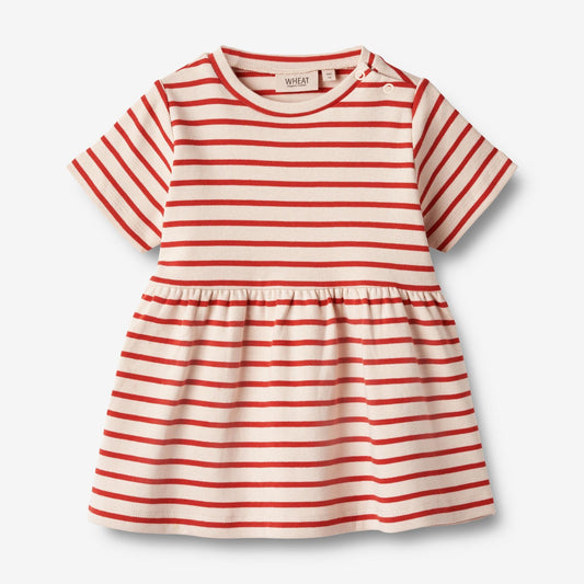 Jersey Dress S/S Anna - Red Stripe