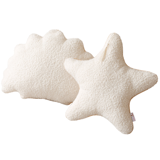Seashell Pillows, Starfish Throw Pillows, Crustaceancore Decor, Set of 2