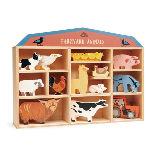 13 Farmyard Animals & Shelf - Wooden CDU + product - ELLIE