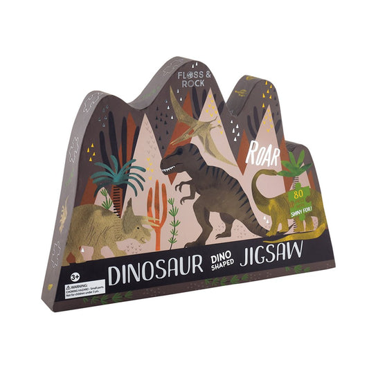 80 Piece "Dino" Shaped Jigsaw With Shaped Box - Dinosaur - Jigsaws - ELLIE