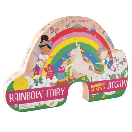 80 Piece "Rainbow" Shaped Jigsaw With Shaped Box - Rainbow Fairy - Jigsaws - ELLIE