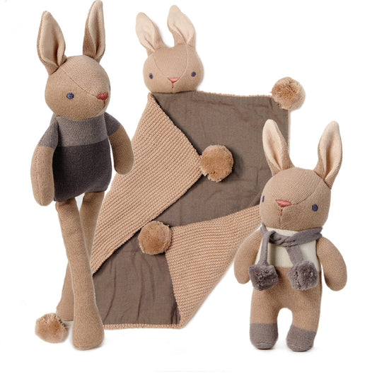 Baby Comforter, Rattle & Doll Bundle in Taupe - Baby Threads - ELLIE
