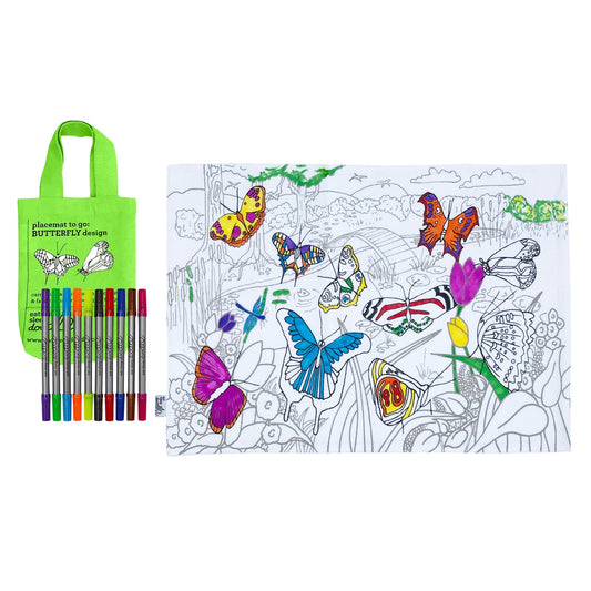 Butterfly Placemat to Go - Colour in & Learn - Educational Colouring Gifts - ELLIE