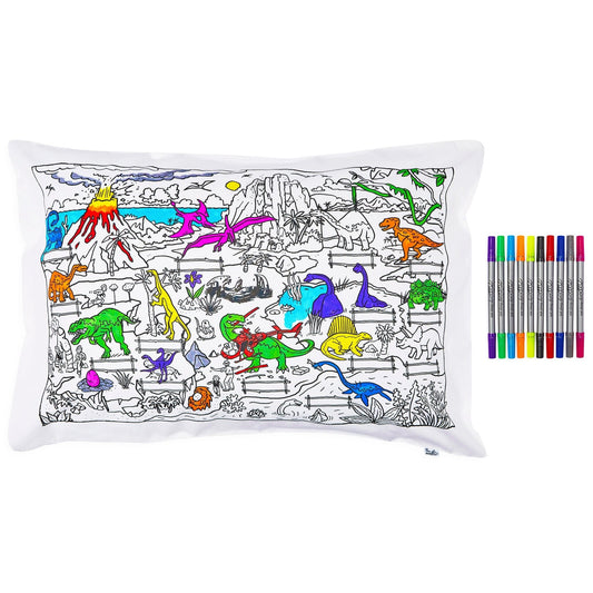 Colour Your Own Dinosaur Pillowcase - Educational Colouring Gifts - ELLIE