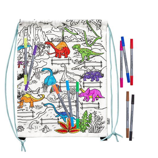 Dinosaur Backpack - Colour in & Learn - Educational Colouring Gifts - ELLIE