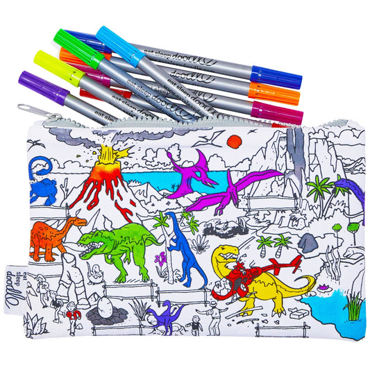 Dinosaur Pencil Case - Colour in & Learn - Educational Colouring Gifts - ELLIE