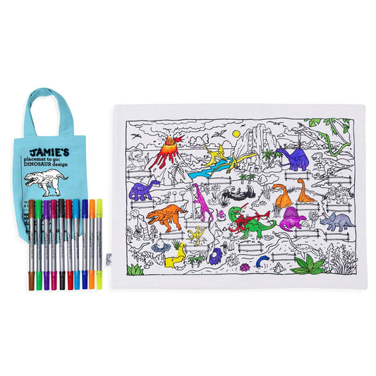 Dinosaur Placemat to Go - Colour in & Learn - Educational Colouring Gifts - ELLIE