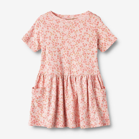 Jersey Dress S/S Birthe - Rose Flowers - Dresses - ELLIE