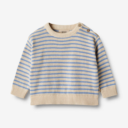 Knit Pullover Chris - Azure Stripe - Knitted Tops - ELLIE
