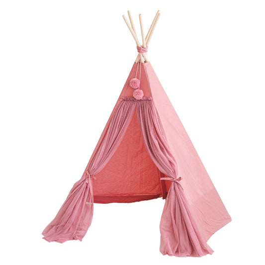MINICAMP Fairy Kids Play Tent With Tulle in Rose - Teepee - ELLIE