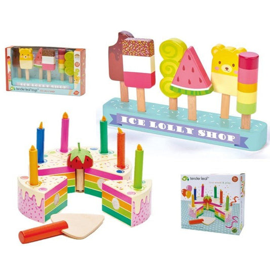 Rainbow Cake & Lolly Shop Toy Bundle - wooden pretend play - ELLIE